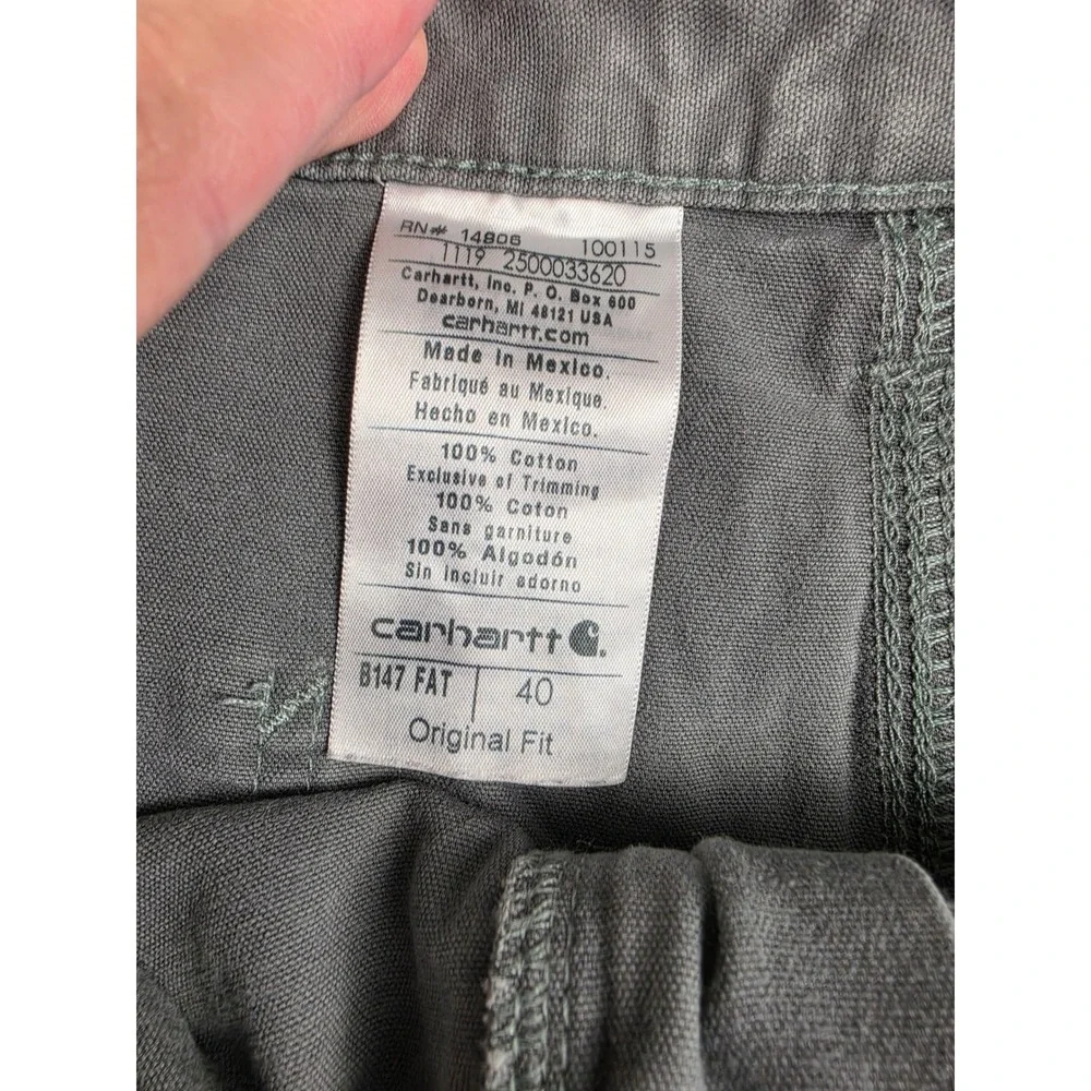 Carhartt Carpenter Shorts Men 40 Fit 39 Gray B147 Original Fit Workwear *Stained